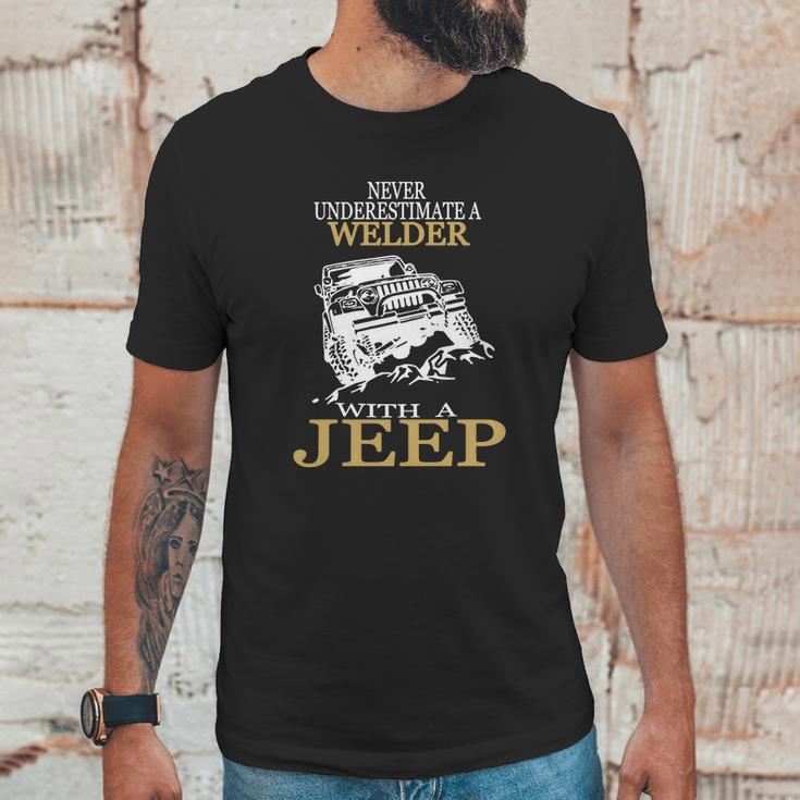 [154] Welder With A Jeep Tshirt Unisex T-Shirt Gifts for Him